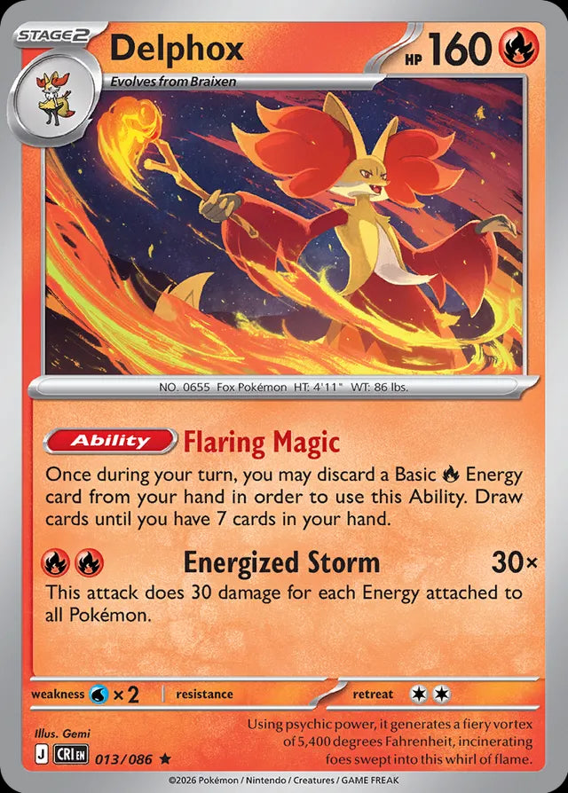 Chaos Rising Holo Delphox #013/86
